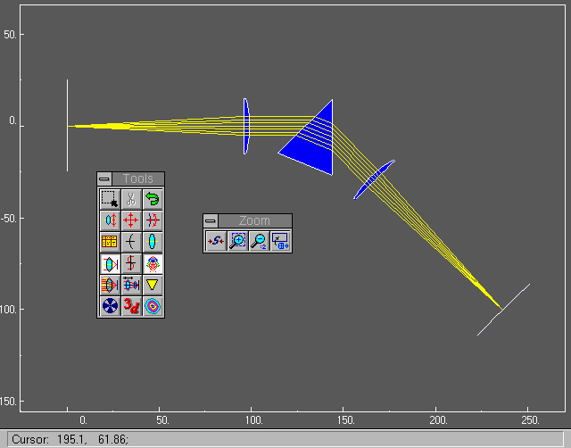 2D view of prism spectrograph